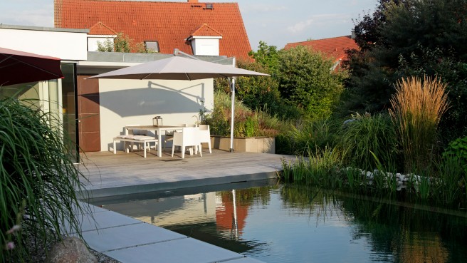 Naturgarten mit modernem Swimming Pond